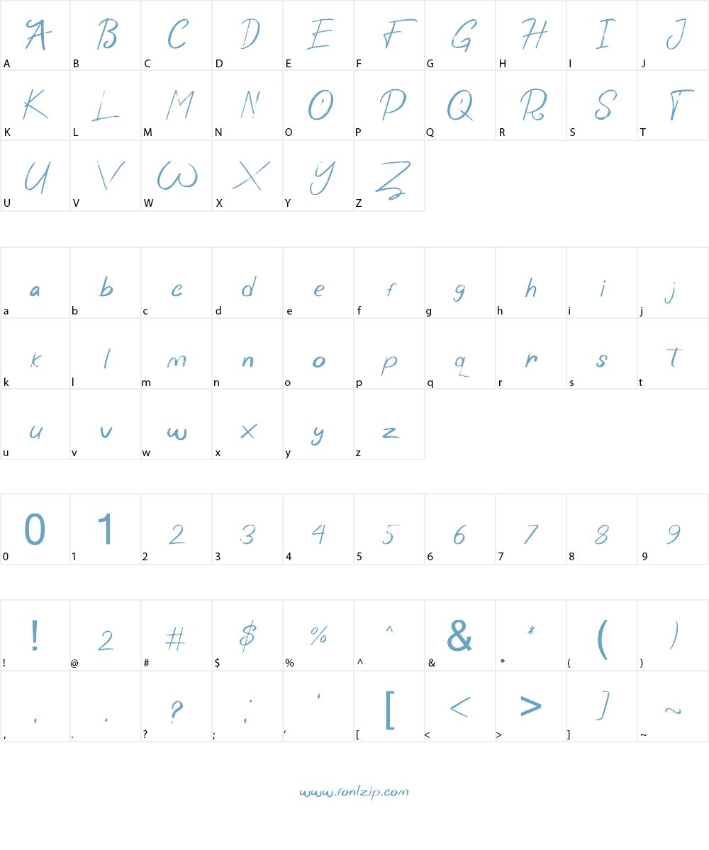 Wonder Scribble Font Character